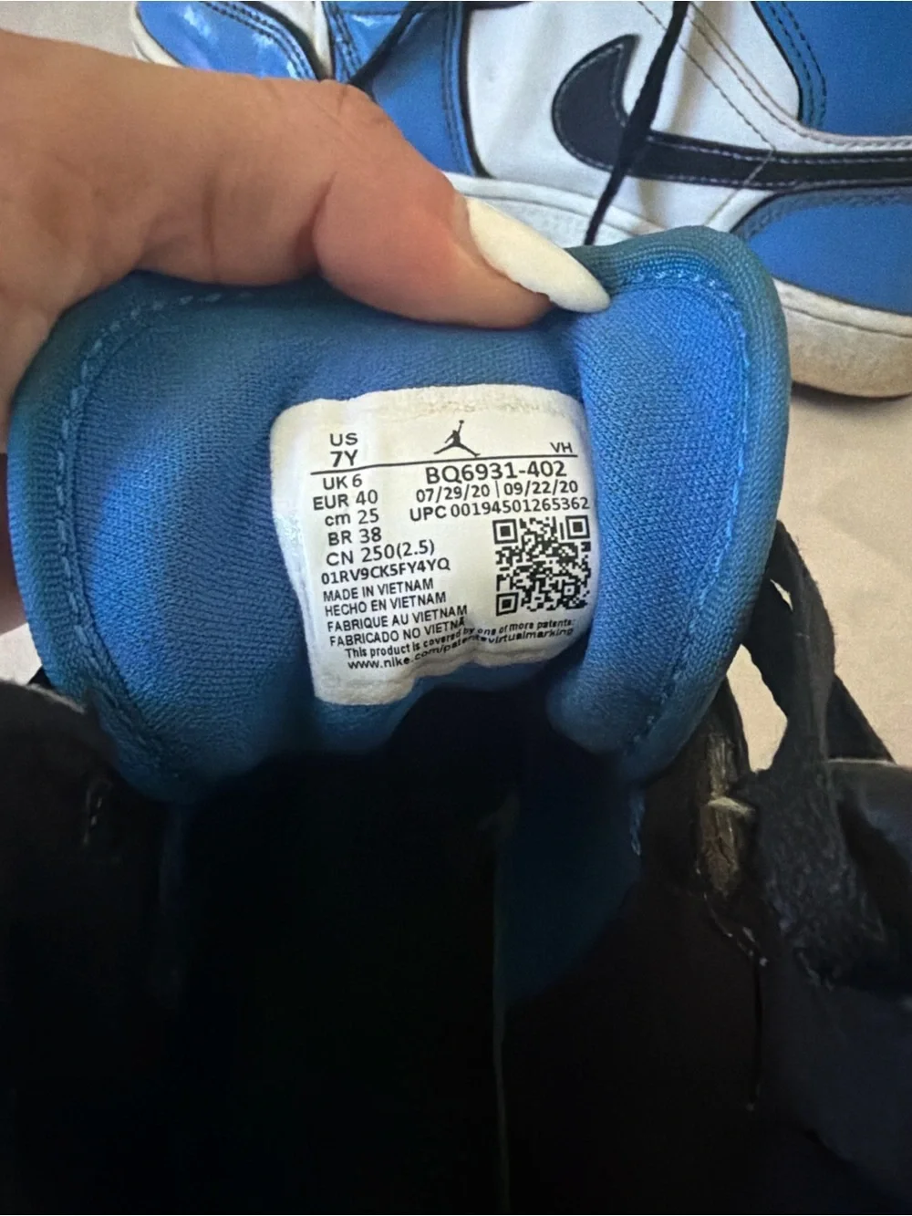 Nike Kids Blue, White and Black High-Top Sneakers